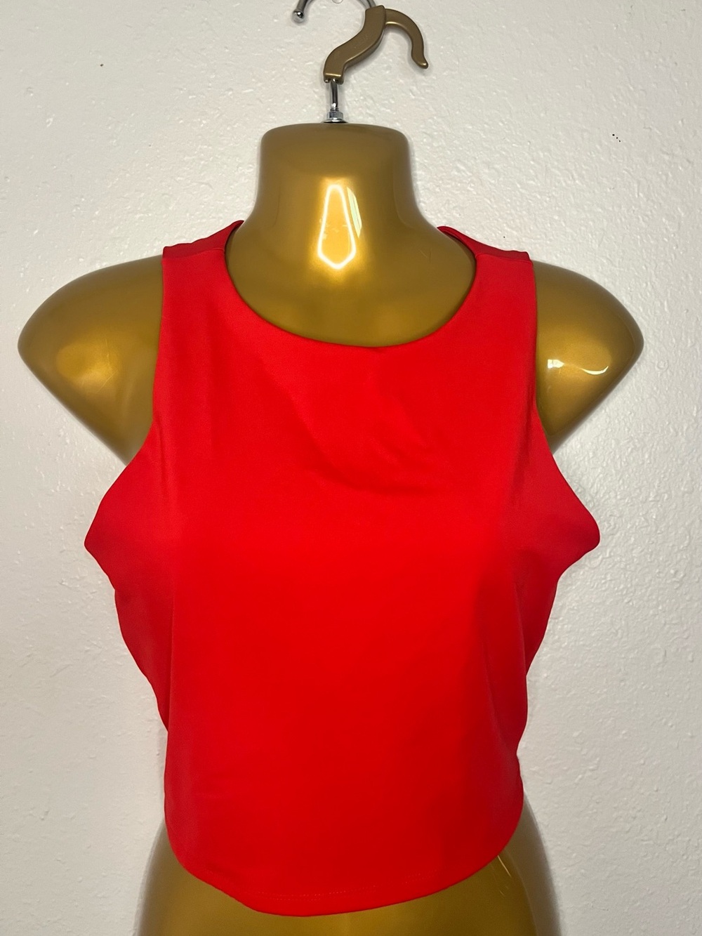 Sleeveless Red Crop Top - Womens Tank
